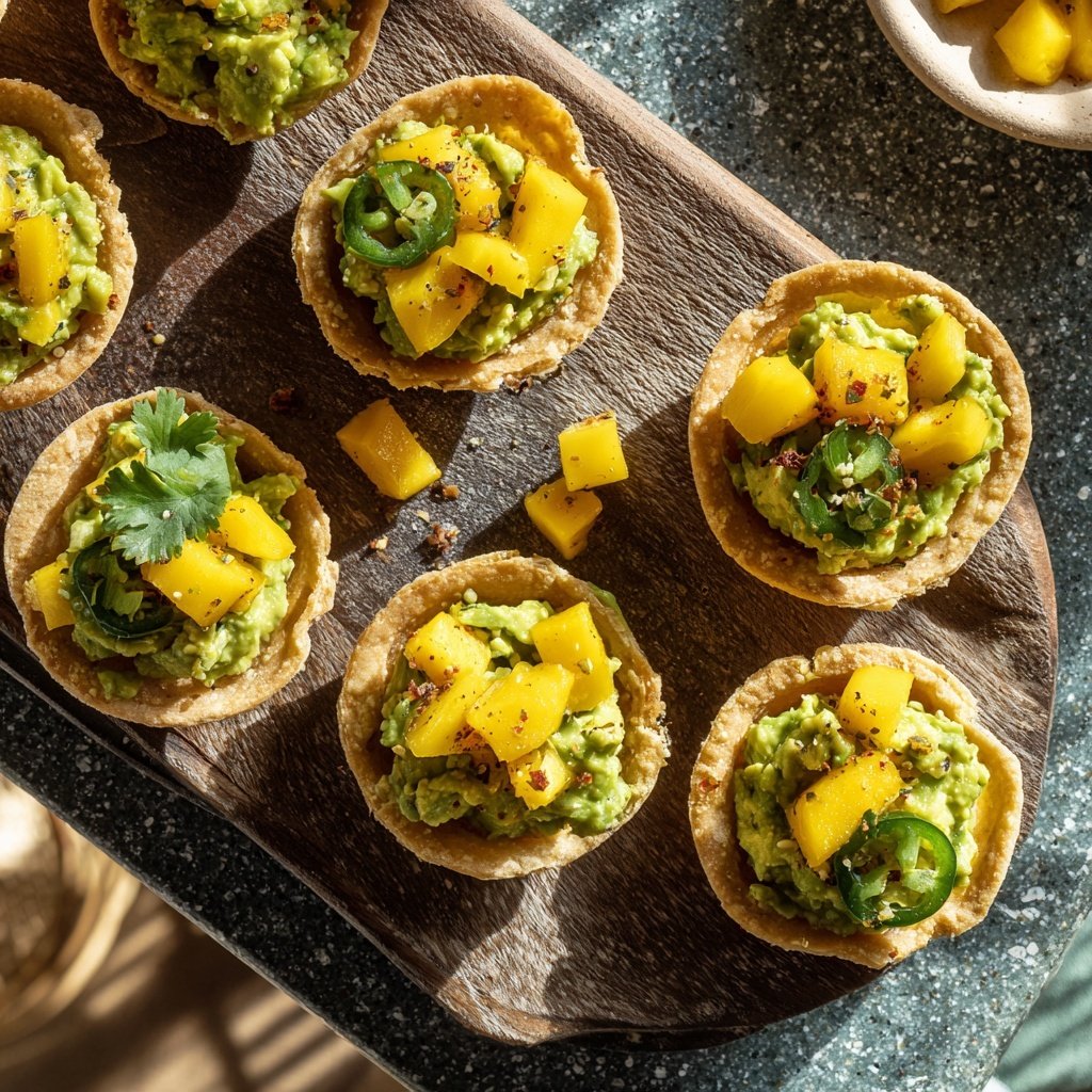 Spicy Mango Guacamole Bites