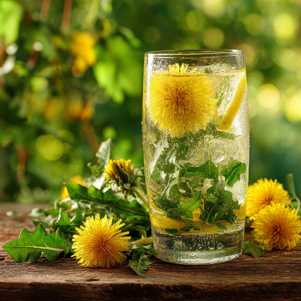 Fresh Dandelion and Lemon Tonic