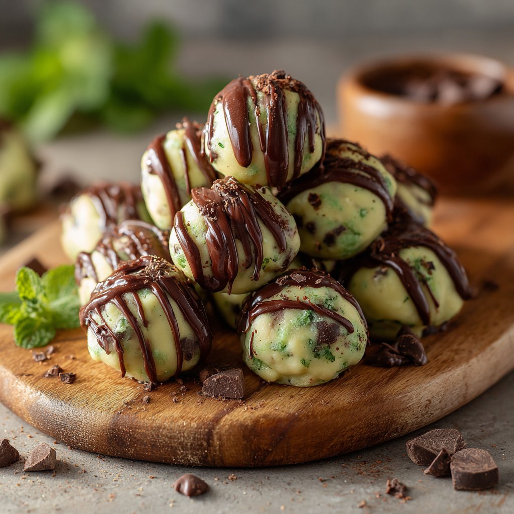 Mint Chocolate Cookie Dough Bites